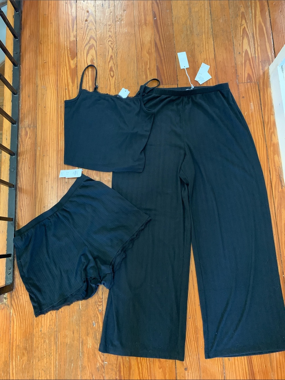 Abercrombie Three Piece Pointelle Lounge Collection Set - Black